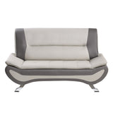 Veloce Beige/Gray Faux Leather Loveseat from Homelegance - Luna Furniture