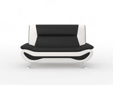 Veloce Black/Gray Faux Leather Loveseat from Homelegance - Luna Furniture