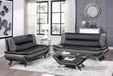 Veloce Black/Gray Faux Leather Loveseat from Homelegance - Luna Furniture