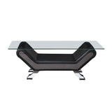 Veloce Black/Gray Faux Leather Cocktail Table from Homelegance - Luna Furniture