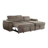 Ferriday Taupe Storage Sleeper Sectional from Homelegance - Luna Furniture