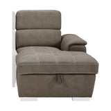 Ferriday Taupe Storage Sleeper Sectional from Homelegance - Luna Furniture