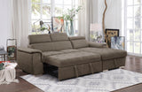 Ferriday Taupe Storage Sleeper Sectional from Homelegance - Luna Furniture