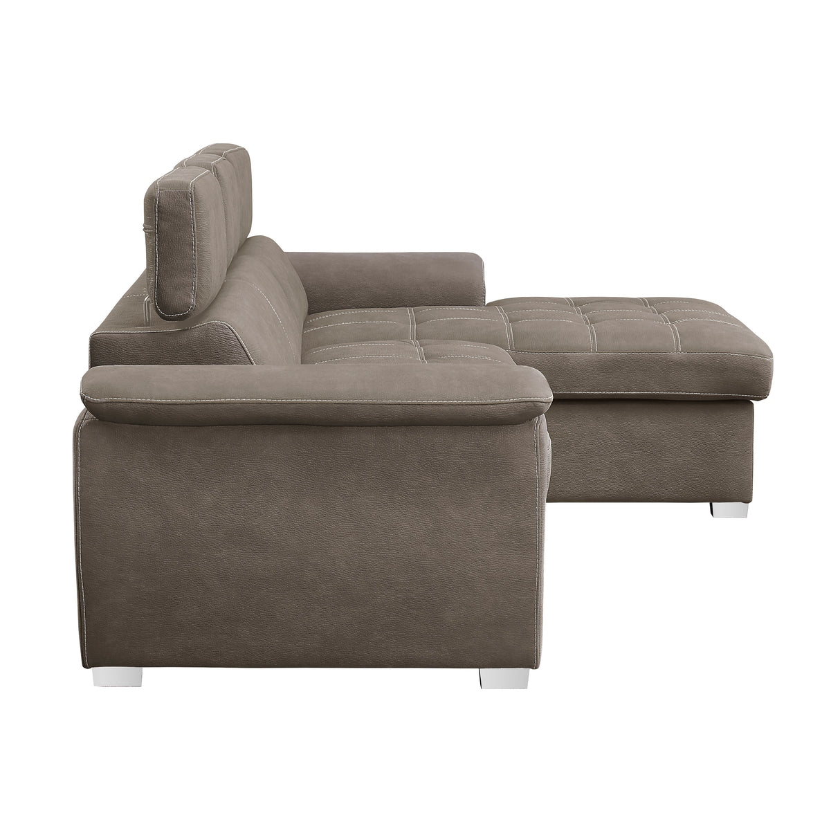 Ferriday Taupe Storage Sleeper Sectional from Homelegance - Luna Furniture