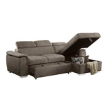 Ferriday Taupe Storage Sleeper Sectional from Homelegance - Luna Furniture