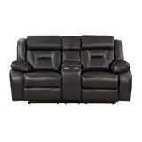 Amite Dark Gray Power Double Reclining Loveseat from Homelegance - Luna Furniture