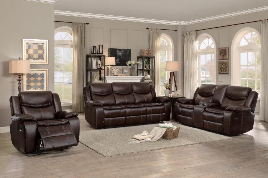 Bastrop Brown Reclining Living Room Set from Homelegance - Luna Furniture