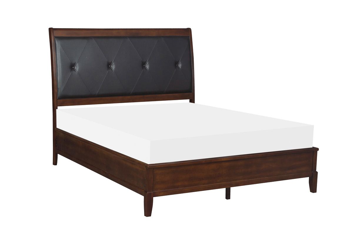 Cotterill Cherry Full Upholstered Panel Bed from Homelegance - Luna Furniture