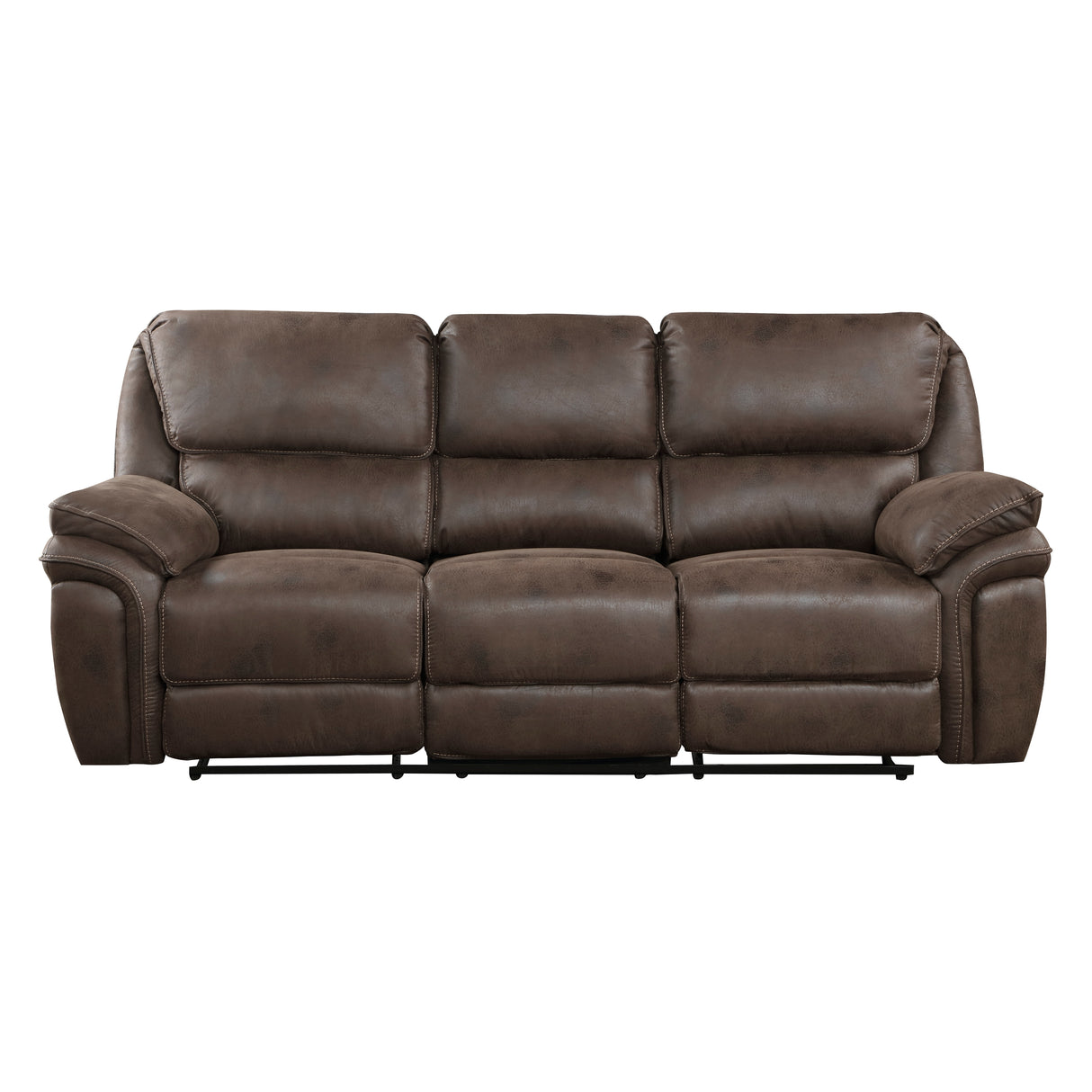 Proctor Brown Microfiber Double Reclining Sofa from Homelegance - Luna Furniture