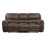 Proctor Brown Microfiber Double Reclining Sofa from Homelegance - Luna Furniture