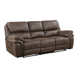 Proctor Brown Microfiber Double Reclining Sofa from Homelegance - Luna Furniture