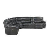 Fargo Dark Gray 3-Piece Power Reclining Sectional with Right Console from Homelegance - Luna Furniture