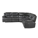 Fargo Dark Gray 3-Piece Power Reclining Sectional with Right Console from Homelegance - Luna Furniture