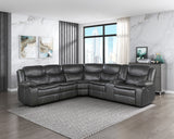 Fargo Dark Gray 3-Piece Power Reclining Sectional with Right Console from Homelegance - Luna Furniture