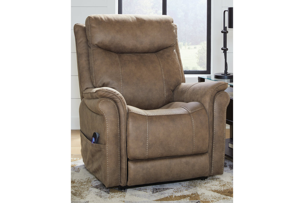 Lorreze Driftwood Power Lift Recliner -  - Luna Furniture