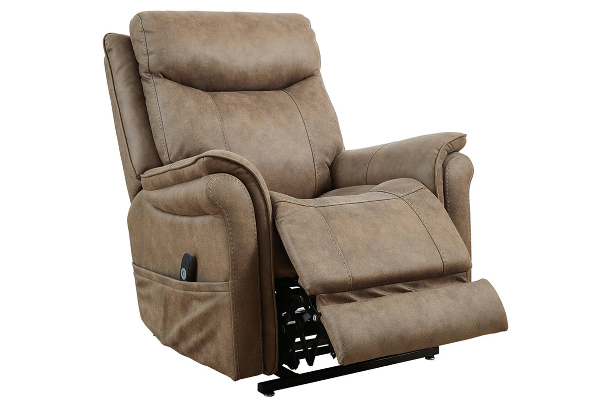 Lorreze Driftwood Power Lift Recliner -  - Luna Furniture