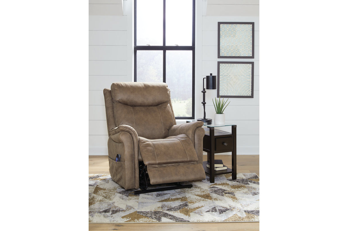 Lorreze Driftwood Power Lift Recliner -  - Luna Furniture