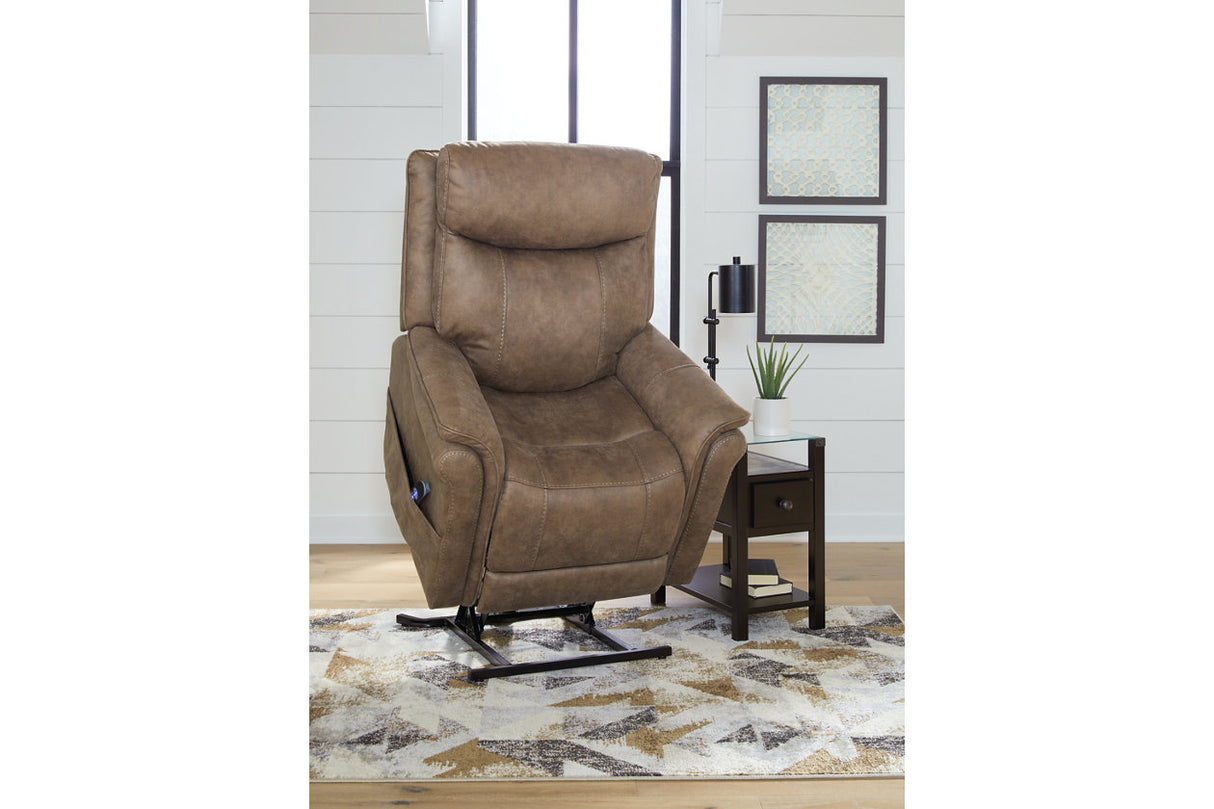 Lorreze Driftwood Power Lift Recliner -  - Luna Furniture