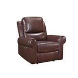 McCall Brown Leather Power Reclining Chair with Power Headrest from Homelegance - Luna Furniture