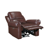 McCall Brown Leather Power Reclining Chair with Power Headrest from Homelegance - Luna Furniture