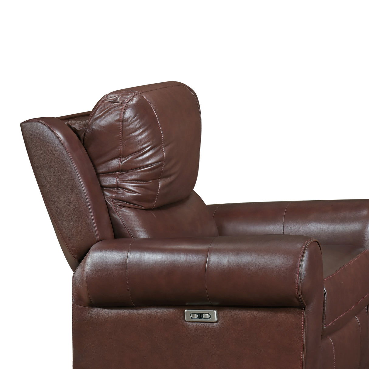 McCall Brown Leather Power Reclining Chair with Power Headrest from Homelegance - Luna Furniture