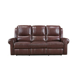 McCall Brown Leather Power Double Reclining Sofa with Power Headrests from Homelegance - Luna Furniture