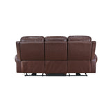 McCall Brown Leather Power Double Reclining Sofa with Power Headrests from Homelegance - Luna Furniture