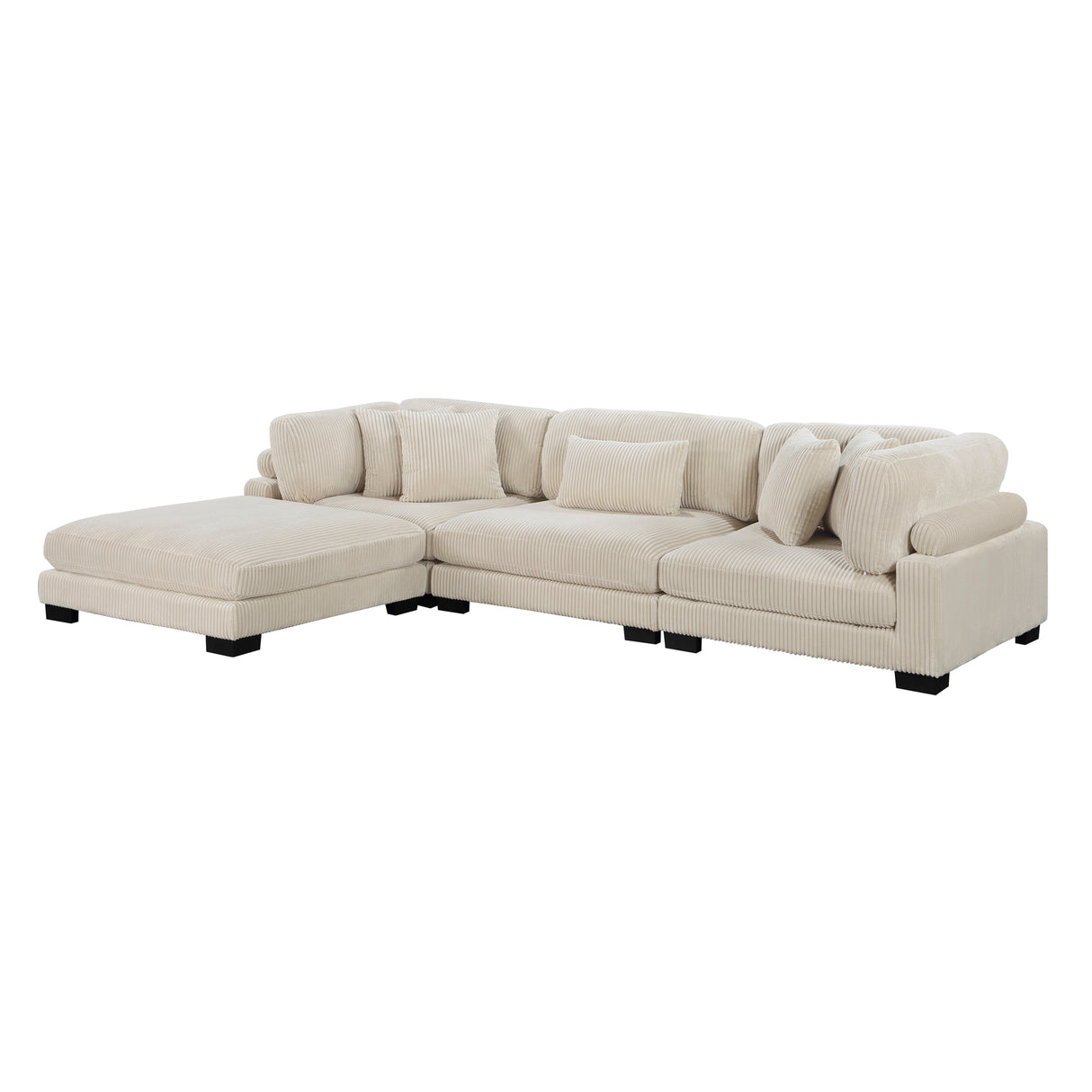 8555BE*4OT (4)4-Piece Modular Sectional with Ottoman - Luna Furniture