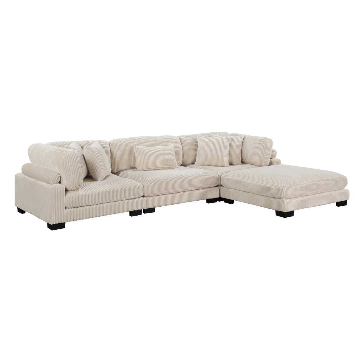 8555BE*4OT (4)4-Piece Modular Sectional with Ottoman - Luna Furniture