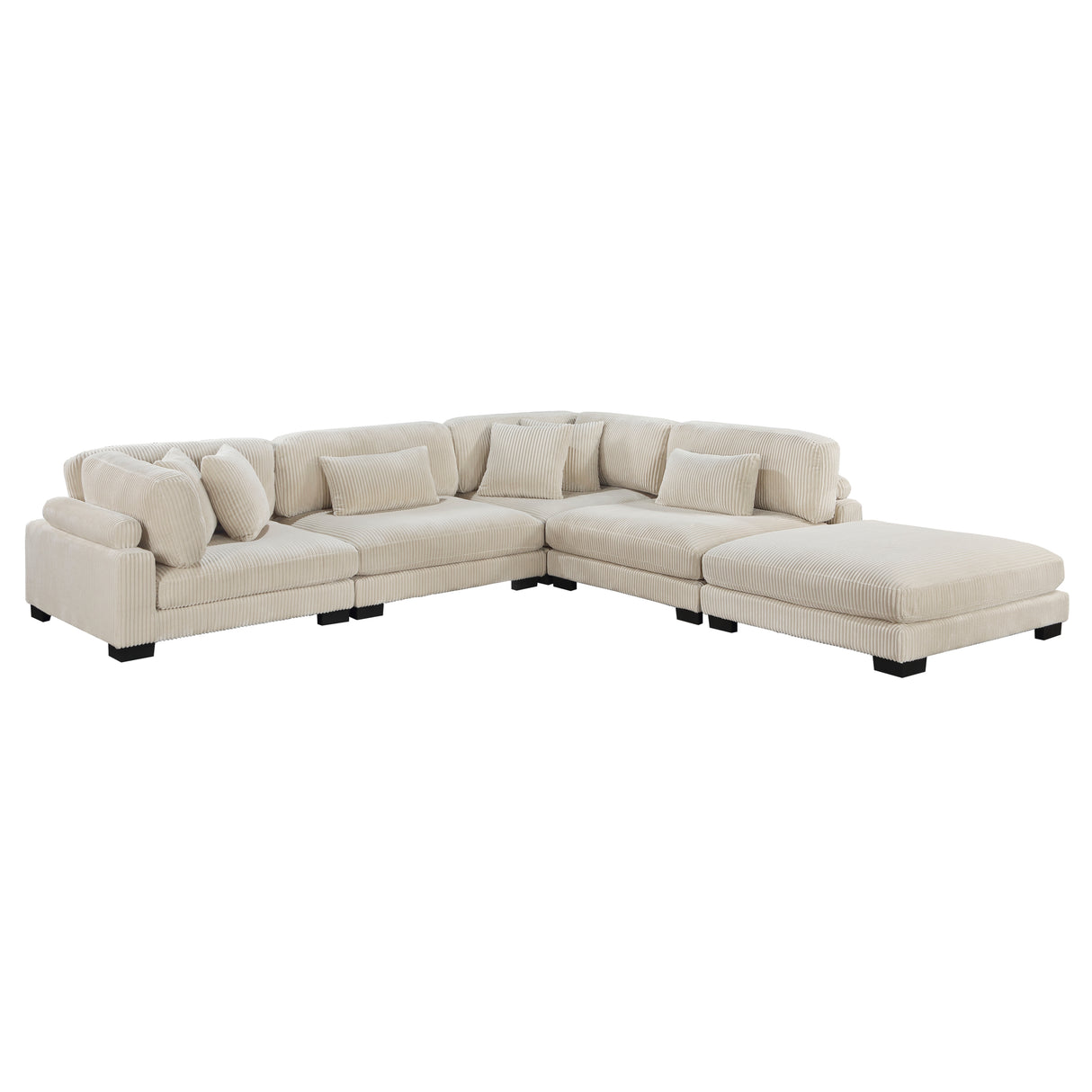 8555BE*5OT (5)5-Piece Modular Sectional with Ottoman - Luna Furniture