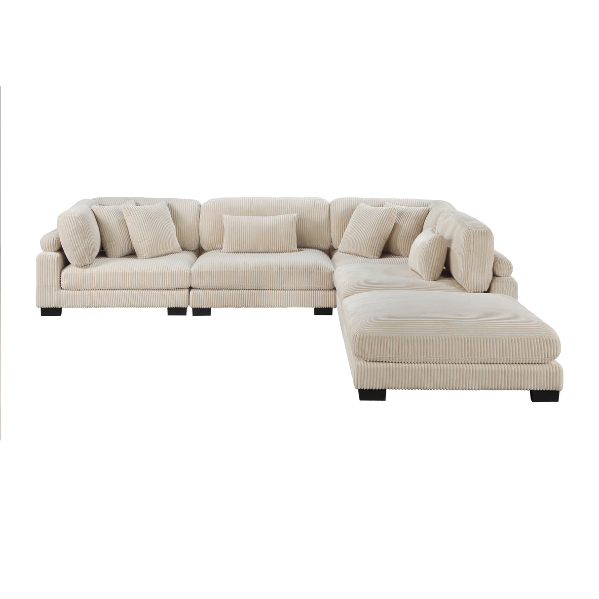 8555BE*5OT (5)5-Piece Modular Sectional with Ottoman - Luna Furniture