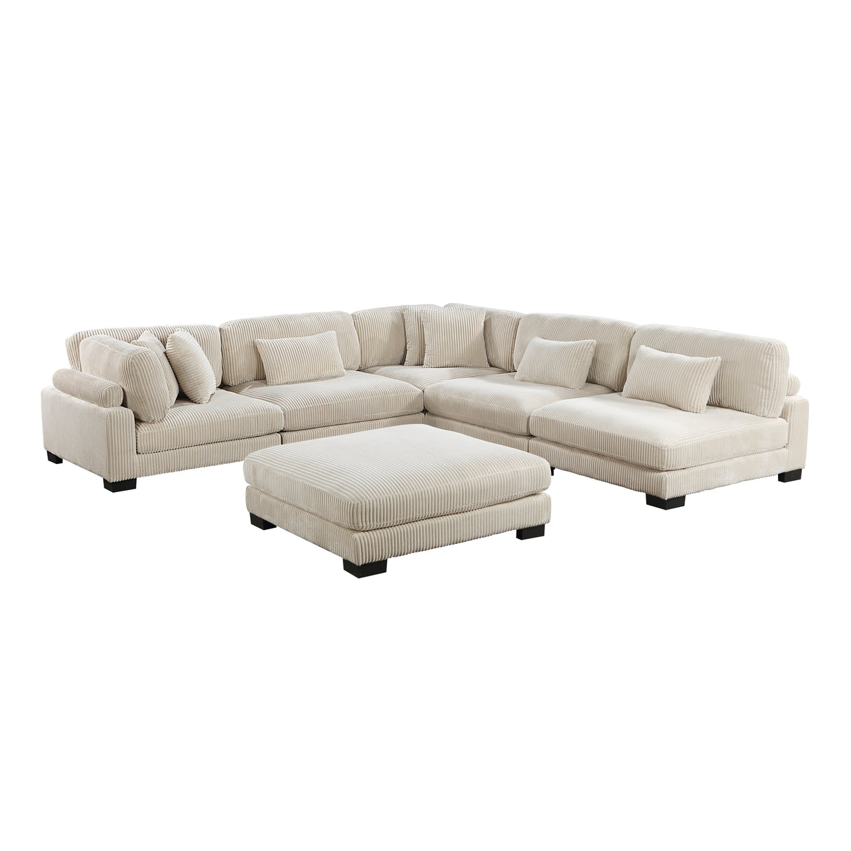 8555BE*6OT (6)6-Piece Modular Sectional with Ottoman - Luna Furniture