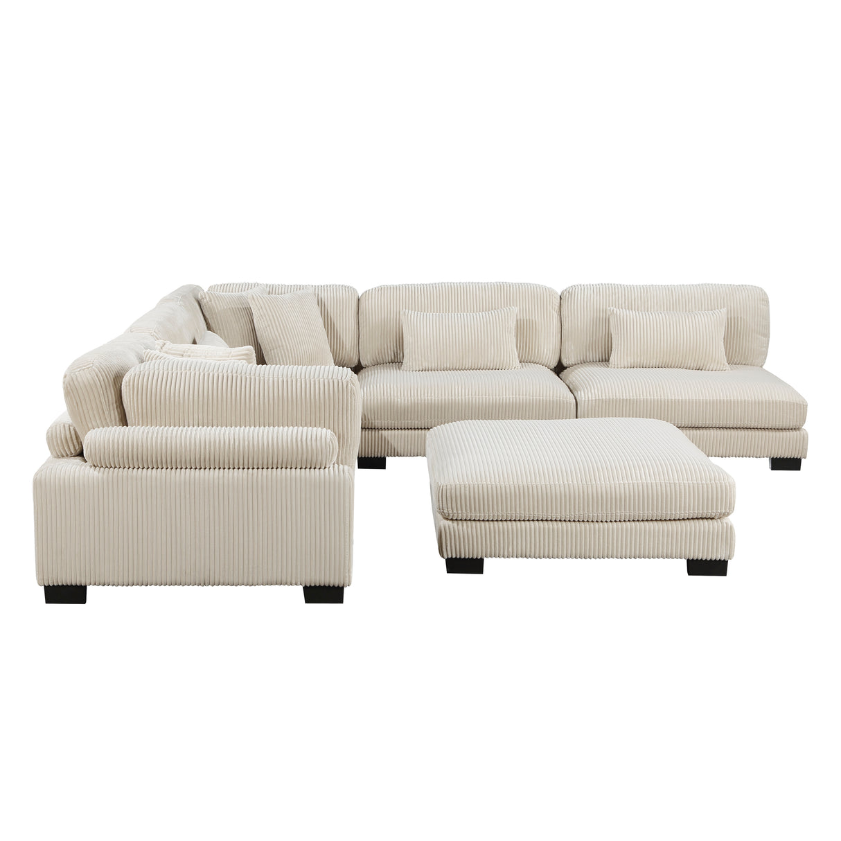 8555BE*6OT (6)6-Piece Modular Sectional with Ottoman - Luna Furniture