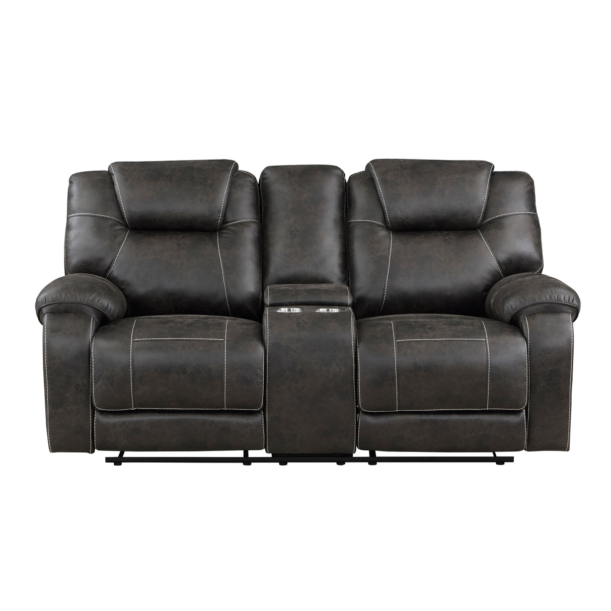 8560PM-2 Double Reclining Love Seat with Center Console - Luna Furniture