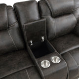 8560PM-2 Double Reclining Love Seat with Center Console - Luna Furniture