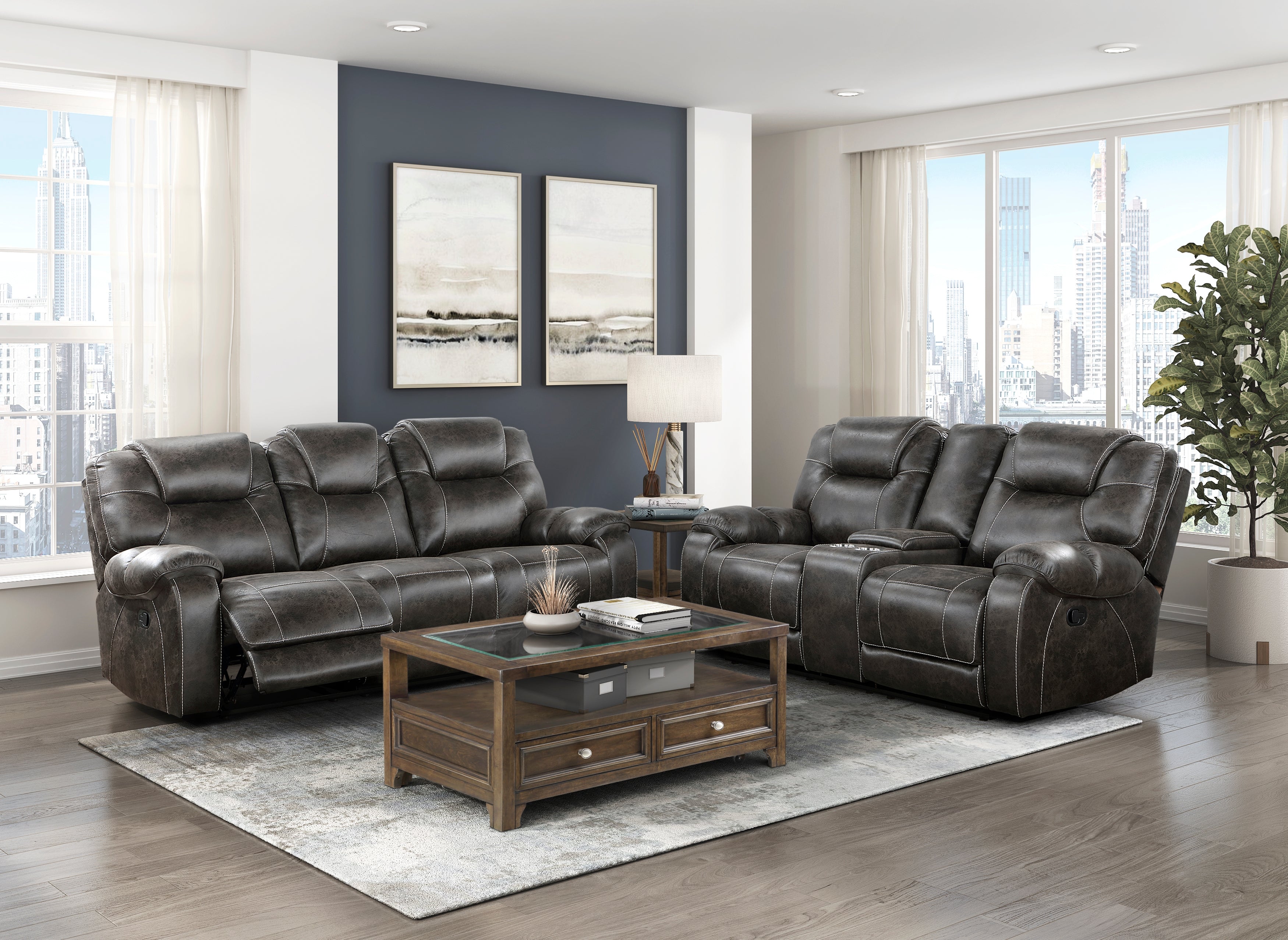 8560PM 3 Double Reclining Sofa Luna Furniture