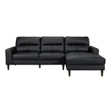 8566BLK*SC 2-Piece Sectional with Right Chaise - Luna Furniture