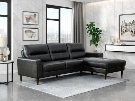 8566BLK*SC 2-Piece Sectional with Right Chaise - Luna Furniture