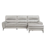 Essex Light Gray Leather 2-Piece Sectional with Right Chaise from Homelegance - Luna Furniture