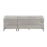 Essex Light Gray Leather 2-Piece Sectional with Right Chaise from Homelegance - Luna Furniture