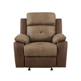 Glendale Brown Microfiber Glider Reclining Chair from Homelegance - Luna Furniture