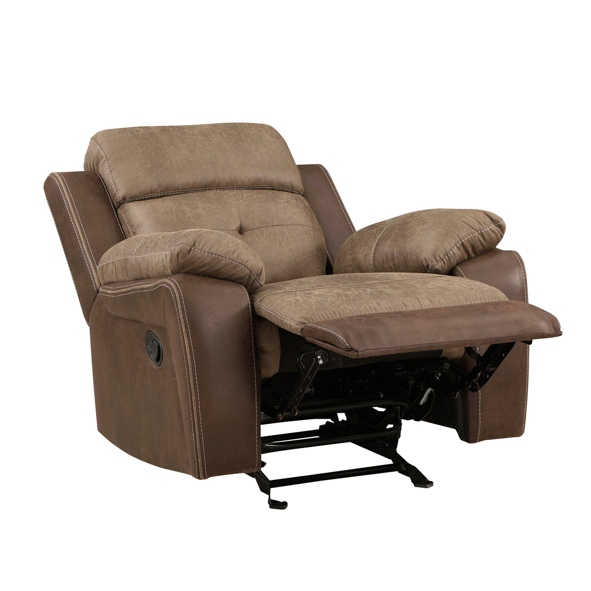 Glendale Brown Microfiber Glider Reclining Chair from Homelegance - Luna Furniture