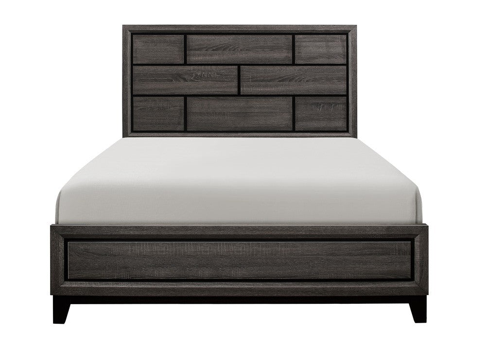 Davi Gray Full Panel Bed - Luna Furniture