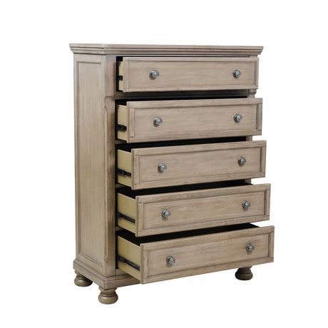 Bethel Wire Brushed Gray Sleigh Storage Platform Bedroom Set from Homelegance - Luna Furniture