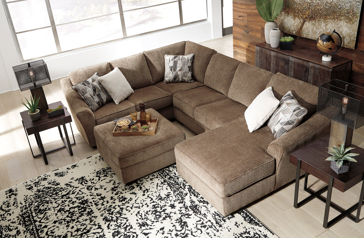 Graftin Teak 3-Piece RAF Chaise Sectional -  Ashley - Luna Furniture