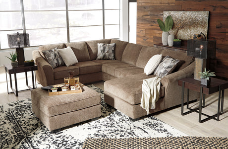 Graftin Teak 3-Piece RAF Chaise Sectional -  Ashley - Luna Furniture