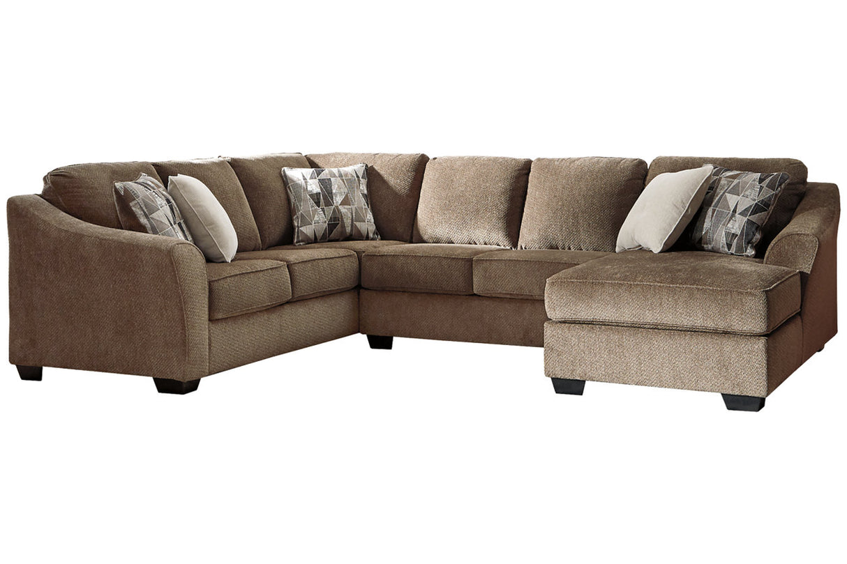 Graftin Teak 3-Piece RAF Chaise Sectional -  Ashley - Luna Furniture