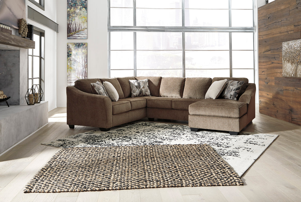 Graftin Teak 3-Piece RAF Chaise Sectional -  Ashley - Luna Furniture