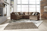 Graftin Teak 3-Piece RAF Chaise Sectional -  Ashley - Luna Furniture