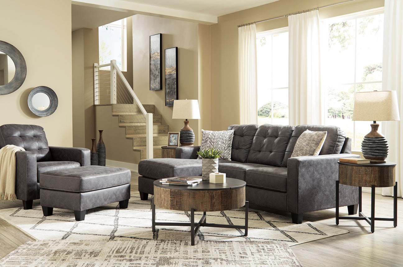 Venaldi Gunmetal Living Room Set from Ashley - Luna Furniture